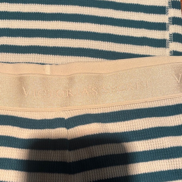 Victoria's Secret Teal and Cream Striped Pajama Set - Picture 3 of 7